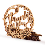 Wooden Laser Cut Thank You Floral Wedding Birthday Party Rustic Favor Gift Tags
