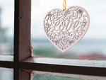 Wooden Laser Heart Hanging Ornament for Wedding Party/Home Decoration (4 Mixed Designs)