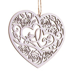 Wooden Laser Heart Hanging Ornament for Wedding Party/Home Decoration (4 Mixed Designs)