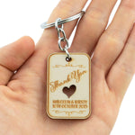 Personalized Engraved Unfinished Wooden Wedding Favor Key Chain