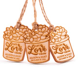 Personalized Wooden Let Love Grow Wedding Bridal Shower Succulent Favors Tags