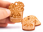 Personalized Wooden Let Love Grow Wedding Bridal Shower Succulent Favors Tags