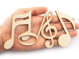 Laser Cut Wooden Musical Notes 3" Scrapbooking Embellishment DIY Craft 4 Designs