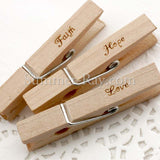 Wooden Peg Engraved Greetings/Wishes/Wordings - 20 pieces