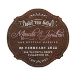 Personalized Wooden Save the Date Fridge Magnet for Rustic Wedding