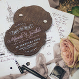 Personalized Wooden Save the Date Fridge Magnet for Rustic Wedding