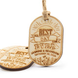 Personalized Wooden Best Day Ever Wedding/Bridal Shower Favor Gift Tags