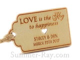 Personalized Wooden Engraved Miniature Royale Wedding Favor Gift Tags with Twine