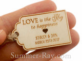 Personalized Wooden Engraved Miniature Royale Wedding Favor Gift Tags with Twine