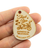 Personalized Wooden Tandem Bike Theme Wedding/Bridal Shower Thank You Favor Gift Tags