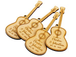 Personalized Wooden Laser Engraved Guitar Wedding Party Favor Gift Tags