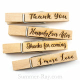 Wooden Peg Laser Engraved for Weddings and Parties
