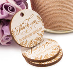 Laser Engraved Wooden Mini Wedding Favor Gift Tags Thank You for Sharing Our Special Day