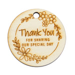 Round Wooden Thank You for Sharing Our Special Day Wedding Favors Tags Thank You Tags