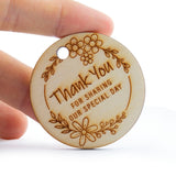 Round Wooden Thank You for Sharing Our Special Day Wedding Favors Tags Thank You Tags