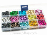 Hot Fix Rhinestuds SS20 (5mm ) Mixed Color in Storage Box - 6480 pieces