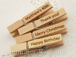 Wooden Peg Engraved Greetings/Wishes/Wordings - 20 pieces