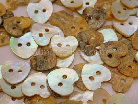 Seashell Buttons - Heart 50 pieces