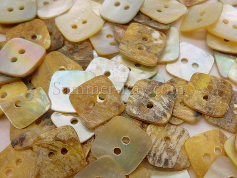 Seashell Buttons - Square 50 pieces