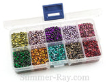 Hot Fix Rhinestuds SS10 (2.8 mm) Mixed Color in Storage Box - 10080 pieces