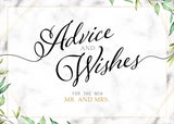 Wedding Signs Botanical Bundle 5" x 7" Guest Book Favors Dancing Sparkler Shuttle Service Blow Bubble Advice & Wishes