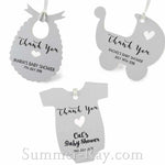 Personalized White Baby Shower Favor Tags / Gift Tags